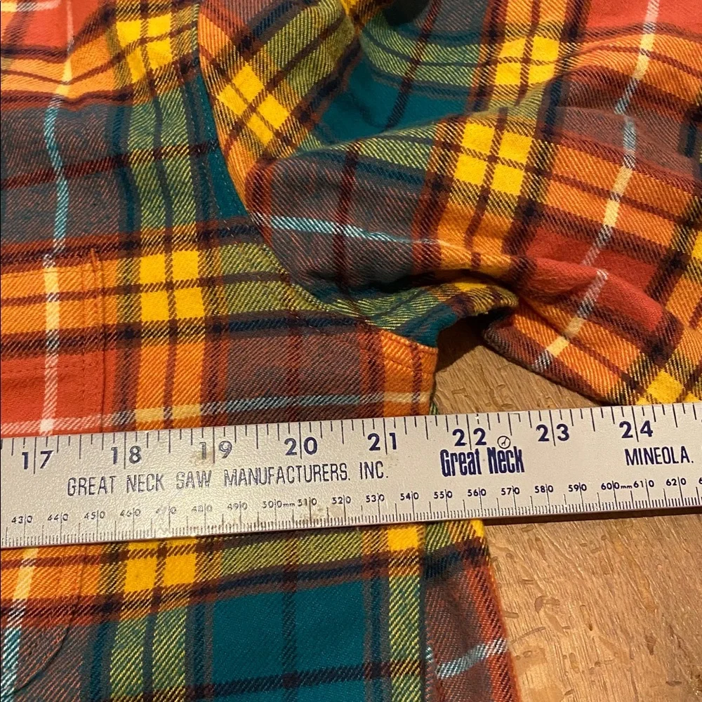 J Crew Cotton Mid Weight Flannel Double Brushed Slim Plaid Tartan LARGE FA21
